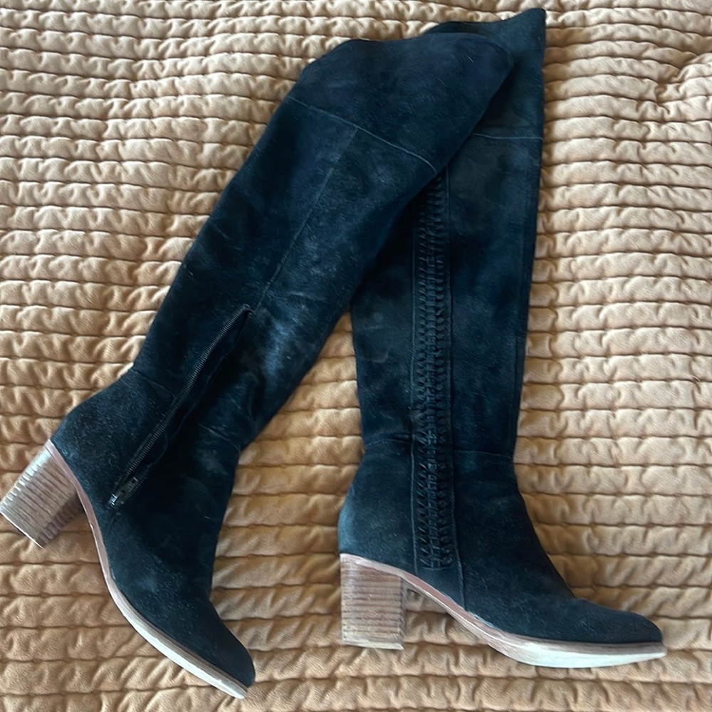 Over the knee suede boots